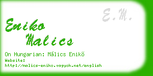 eniko malics business card