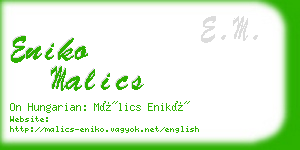 eniko malics business card